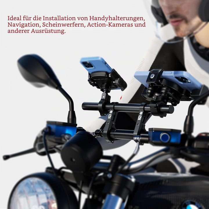 BRCOVAN Aluminiumlegierung Lenker Erweiterung mit 300mm Langer Querstange, Lenkerverlängerung mit Do