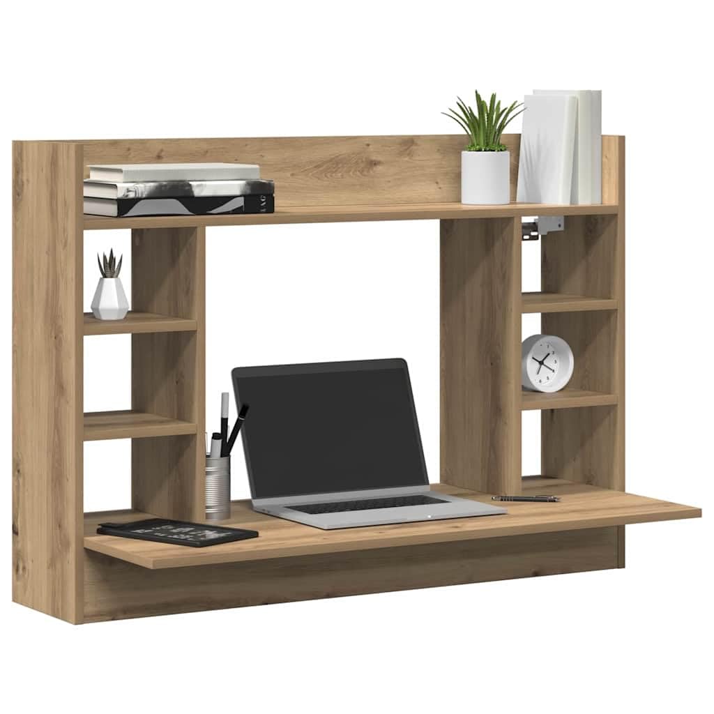 vidaXL Wandtisch Artisan-Eiche 105 x 48 x 75 cm Holzwerkstoff, Moderner rechteckiger Wand-Schreibtis