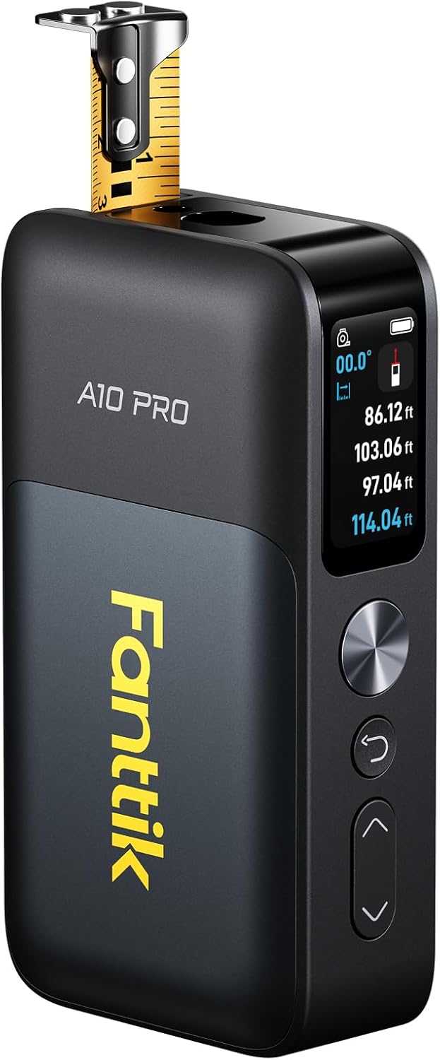 Fanttik A10 Pro 2-in-1 Digitales Laser Entfernungsmesser mit HD IPS-Farbdisplay, Wiederaufladbar 50m
