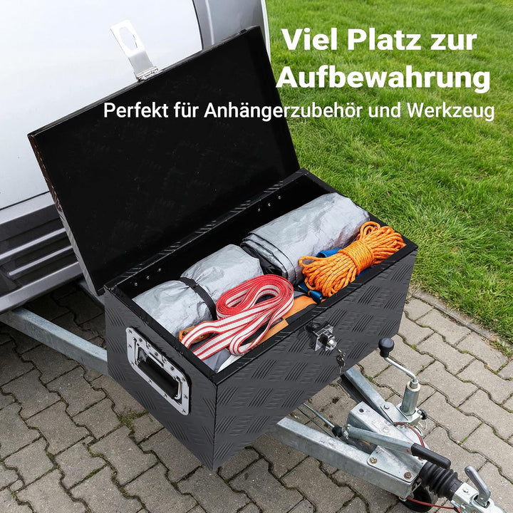 XPOtool Werkzeugbox Alu 50,8x30,5x24cm Schwarze Transportbox Werkzeugkiste inkl. Schlüssel 508 x 305