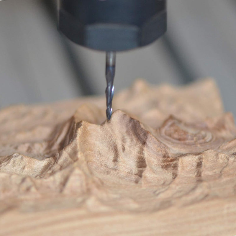 SpeTool 4 Stück 2 Flöten Kugelkopffräser mit Konischer Spitze Fräser CNC Gravierfräser R0,25mm-1,0mm