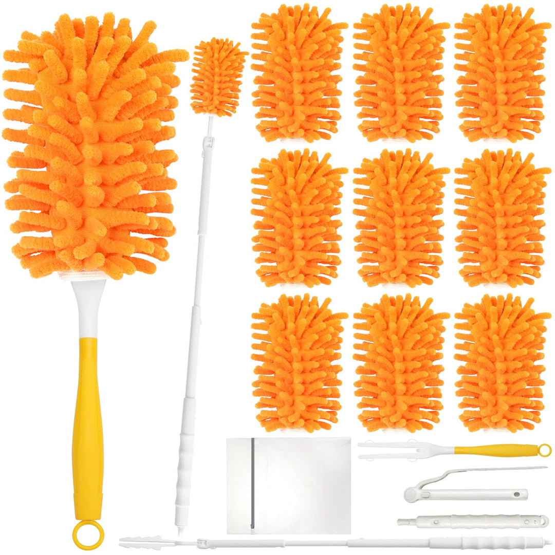 10 Stück Staubwedel Waschbar für Swiffer Staubmagnet Nachfüllpack, 360° Wiederverwendbar Staubwedel