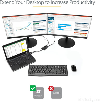 StarTech.com 2 Port Multi Monitor Adapter - Mini DisplayPort auf 2x DisplayPort MST Hub - Zweimal 4K