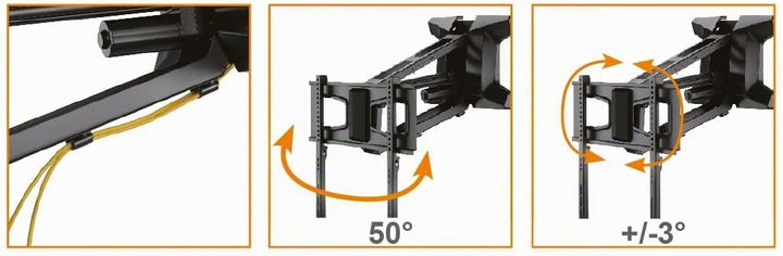 myWall HP60L Motorisierter Wandhalterung für Flachbildschirme 37“ - 70“ (94 - 178 cm) Tragkraft 35 k