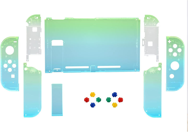 eXtremeRate Hülle Case für Nintendo Switch Joycon/Konsole, Rückgehäuse&Kickstand für Switch Console,