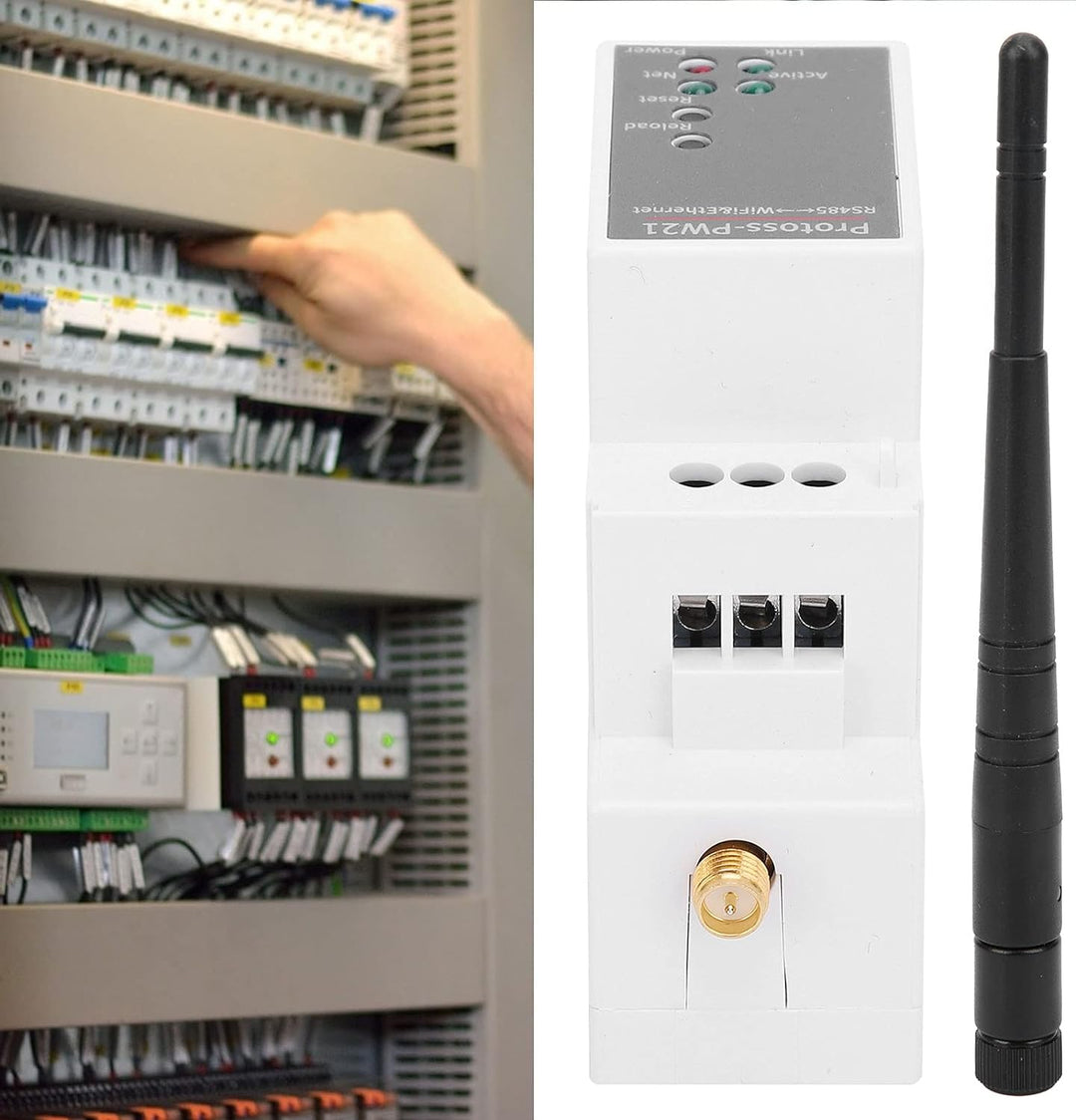 BOROCO RS485 to Ethernet/WLAN Converter, rs485 Wlan bridge,Modbus für ECos mit Antenne PW21-H AC 100