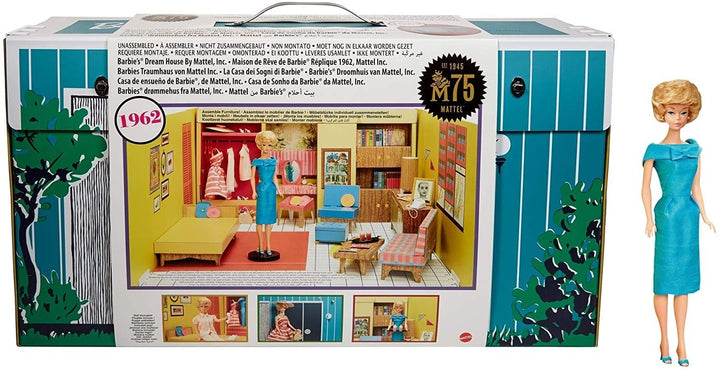 Barbie GNC38 - Signature 75th Anniversary Retro Traumvilla, 1962 Traumvilla Nachbildung mit Barbie-P