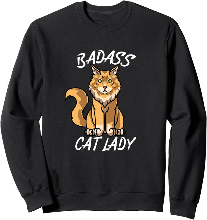 Lustige Maine Coon Katze Dame Lustige Katze Mama Sweatshirt