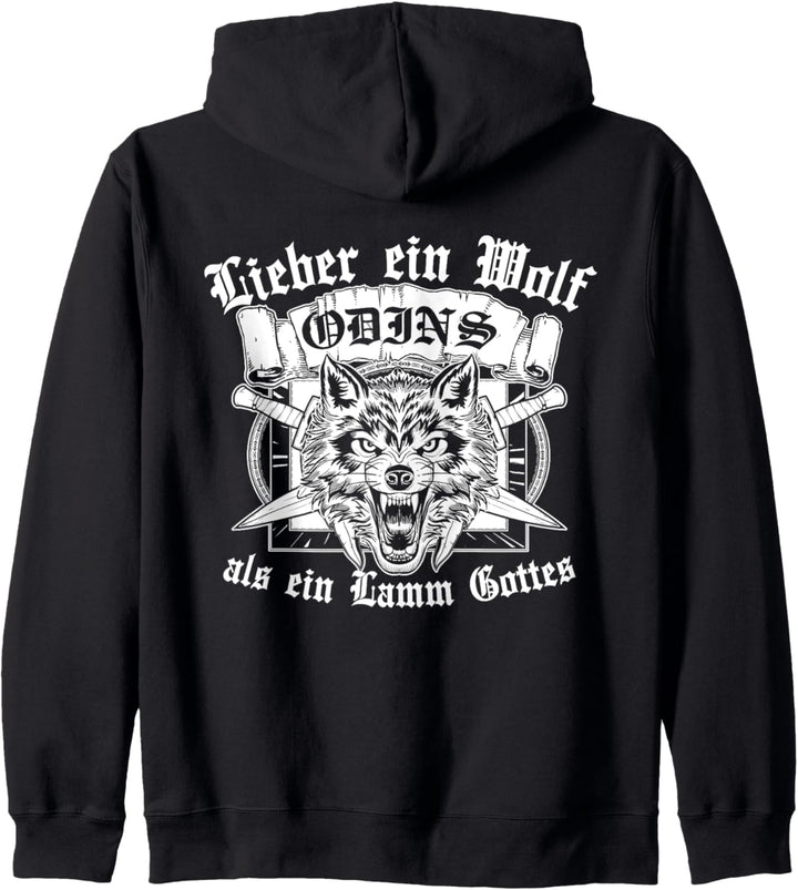 Lieber Ein Wolf Odins Als Ein Lamm Gottes Wikinger Vikings Kapuzenjacke