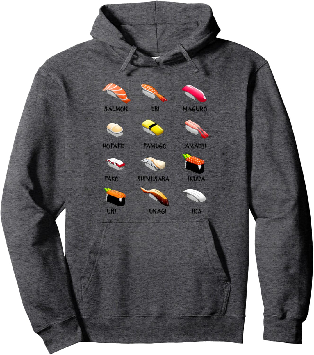Sushi Variationen Japanesische Küche Kawaii Geschenk Pullover Hoodie