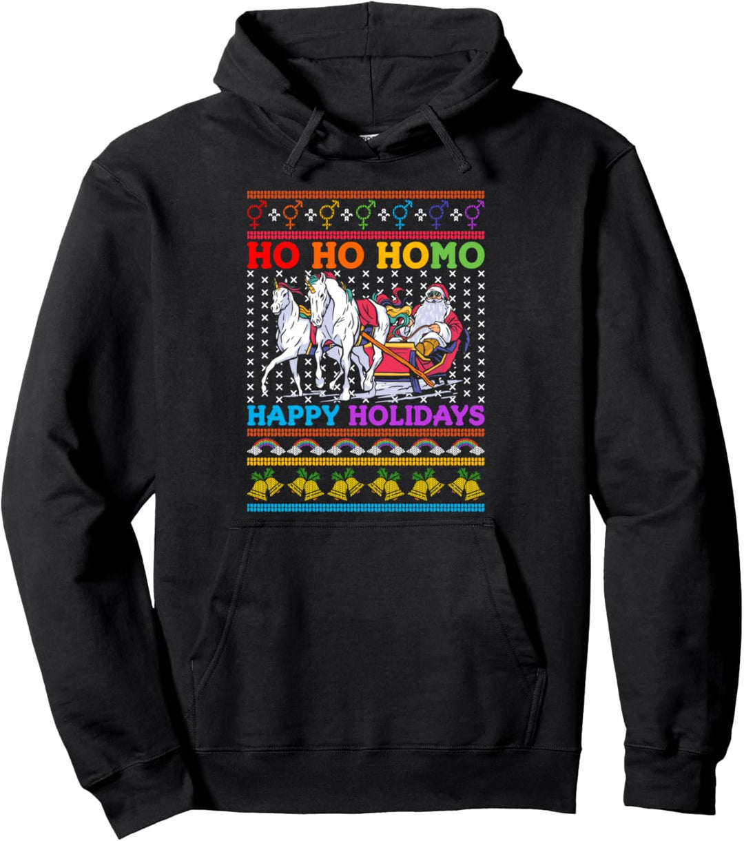 LGBTQ Ho Ho Homo Hässlicher Weihnachtspullover Bisexuell Gay Pride Pullover Hoodie