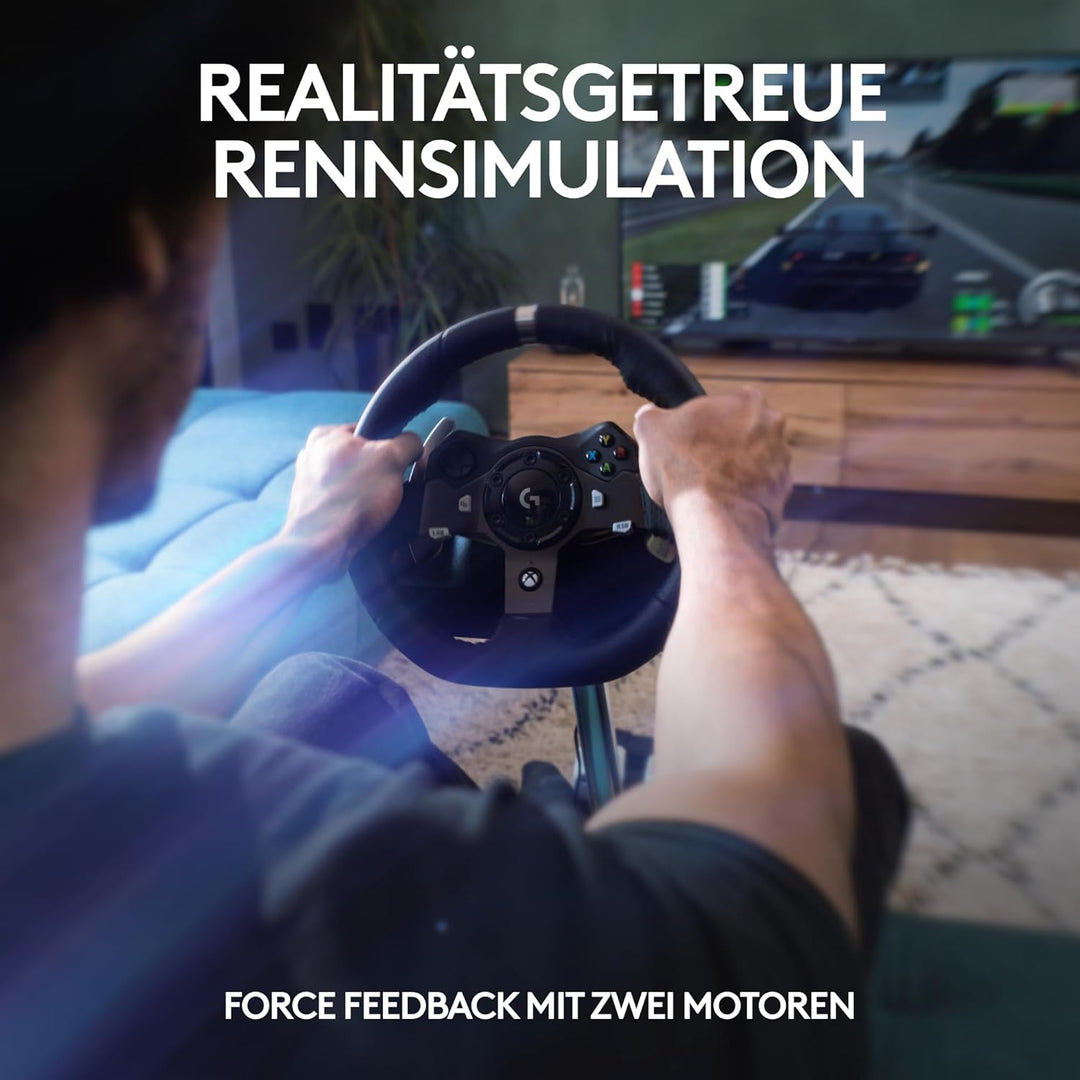 Logitech G G920 Driving Force Gaming Rennlenkrad, Zweimotoriges Force Feedback, 900° Lenkbereich, Ra