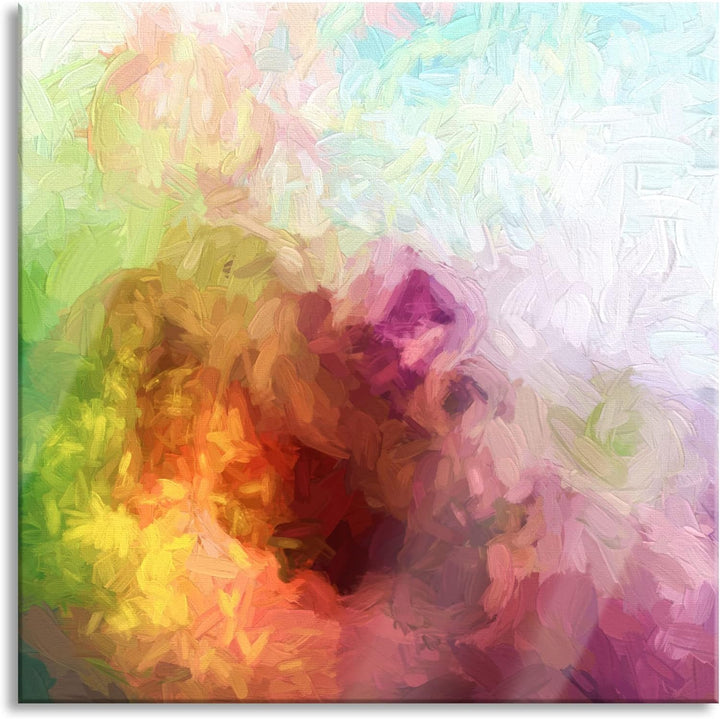 Pixxprint Glasbild | Wandbild auf Echtglas | abstrakte bunte Wasserfarben | 50x50 cm | inkl. Aufhäng