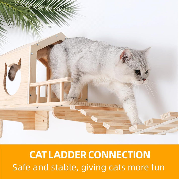 Katzen Kletterwand Set,Katzenregale für die Wand, wandmontiertes Katzenmöbel-Set, Katzenwandregal mi