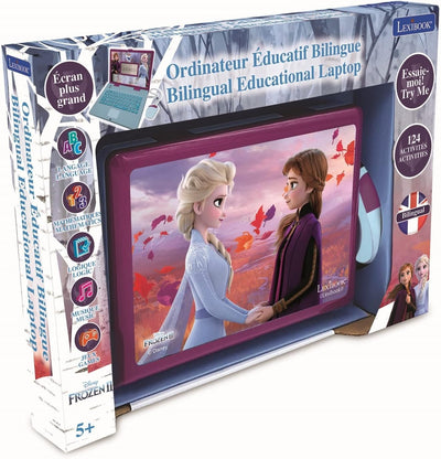 LEXIBOOK JC598FZi1 Disney Frozen 2-pädagogisches und zweisprachiges Laptop Französisch/Englisch Mädc