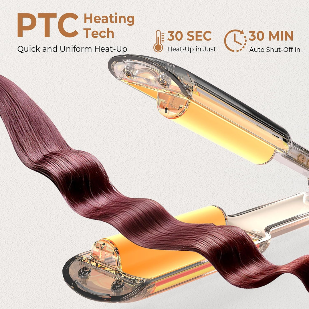 UKLISS Welleneisen für Haare Beach Waves Lockenstab geeignet für Anfänger, Ionen Welleneisen für Kur