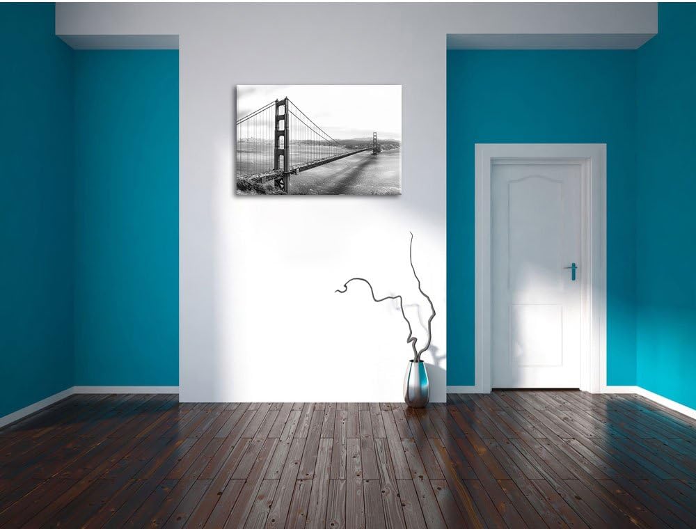 Pixxprint Golden Gate Bridge als Leinwandbild/Grösse: 100x70 cm/Wandbild/Kunstdruck/fertig bespannt,