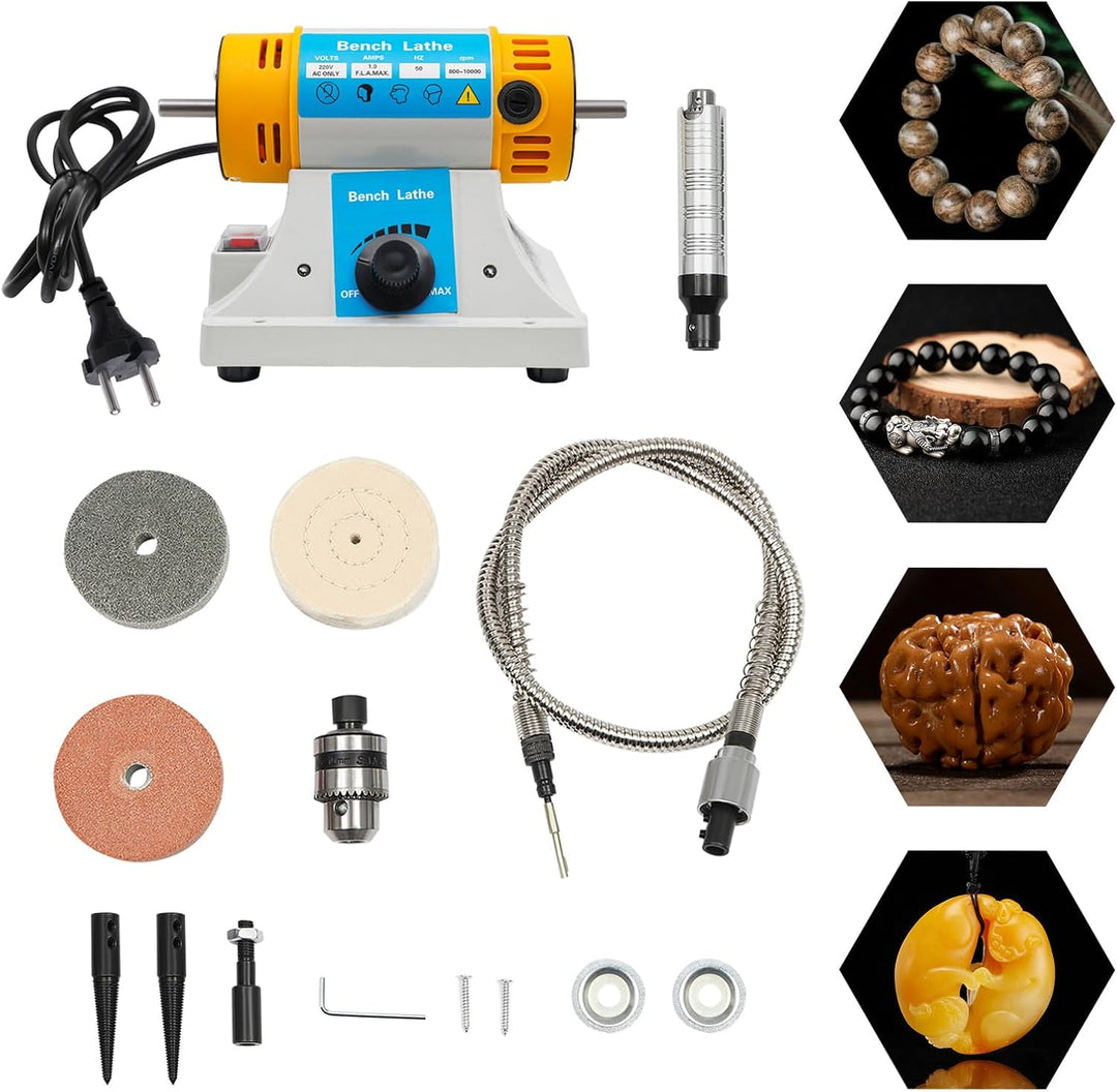Tisch Poliermaschine mit Zubehör, 350W Multifunktionelle Tischpoliermaschine, 220V Schmuckpoliermasc