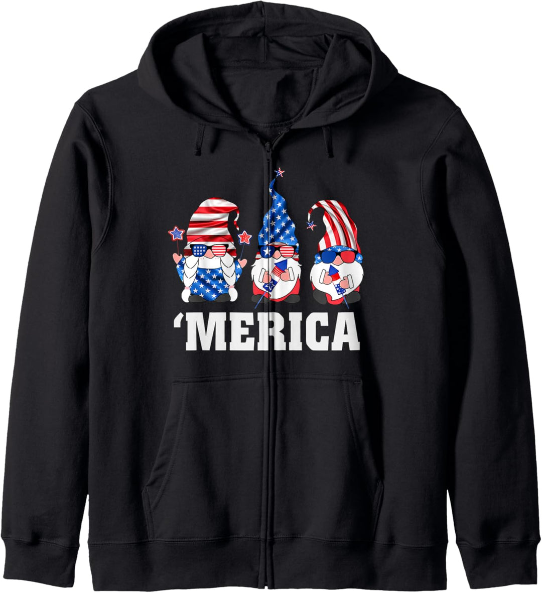 4. JULI Hemd. GNOMES MERICA Amerikanische Freiheit USA Kapuzenjacke