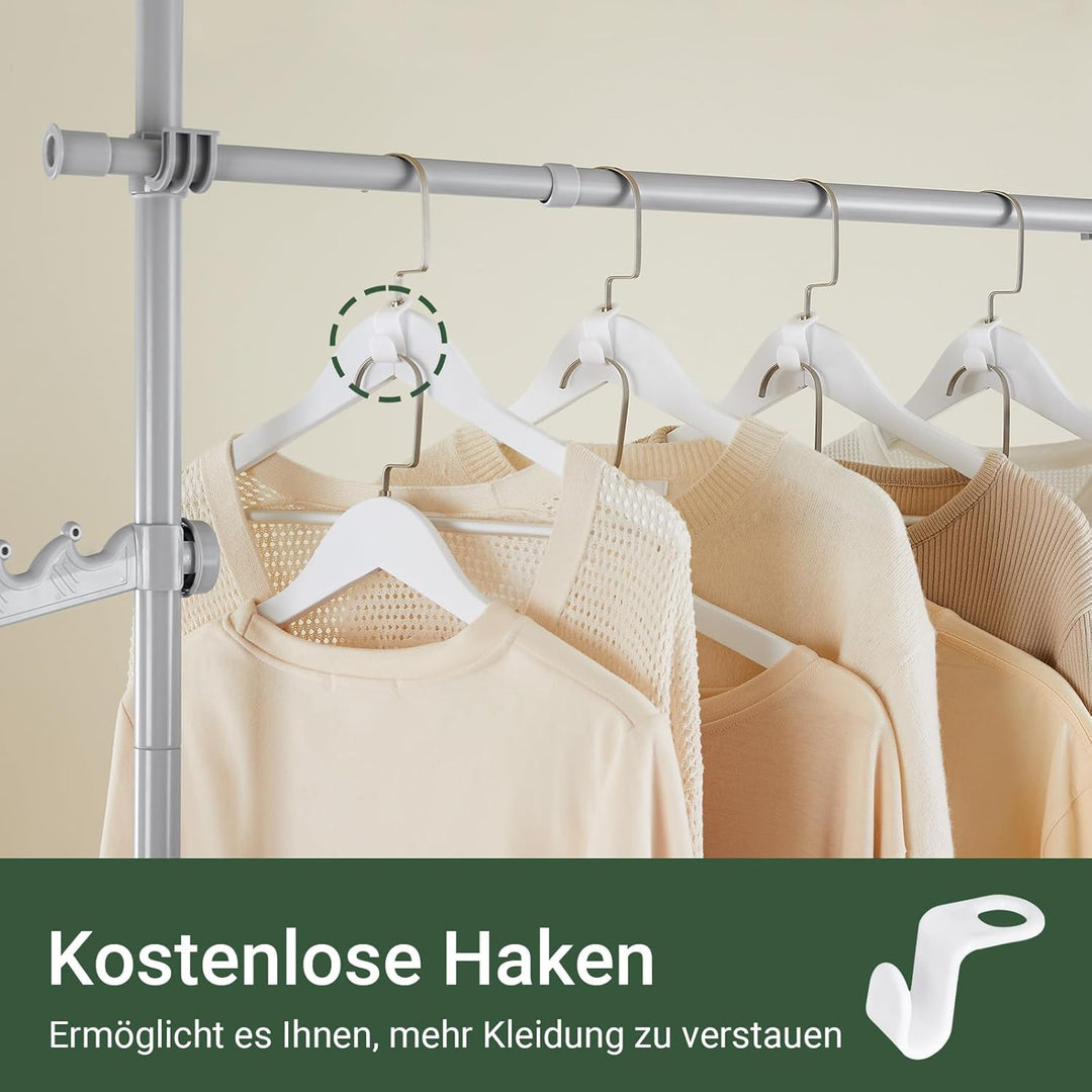 SoBuy Teleskop Kleiderständer, robuster Kleiderstange, verstellbarer offener Kleiderschrank für Schl