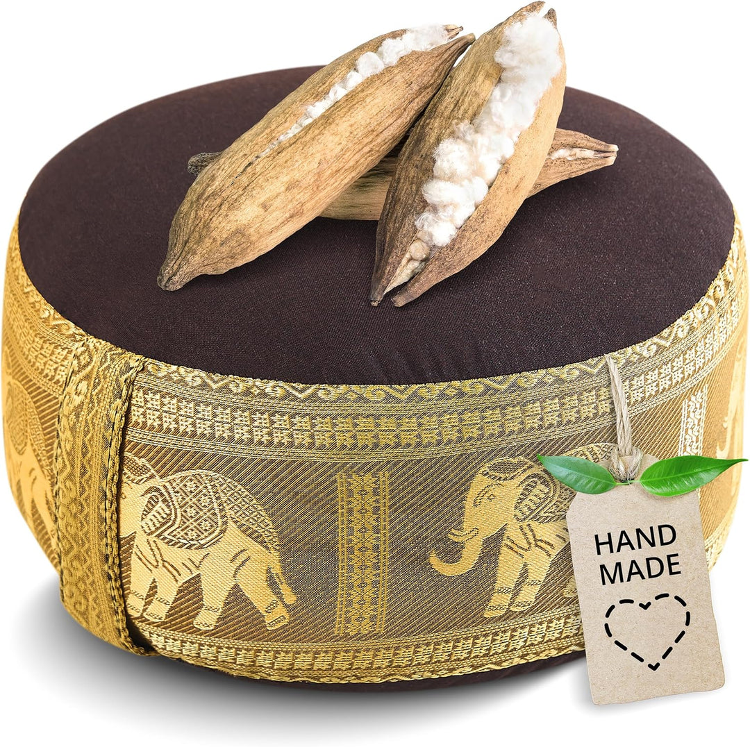 Livasia Meditationskissen Thaiseide, Yogakissen klein mit Kapok, Pouf, Bodenkissen Yoga Zen Meditati