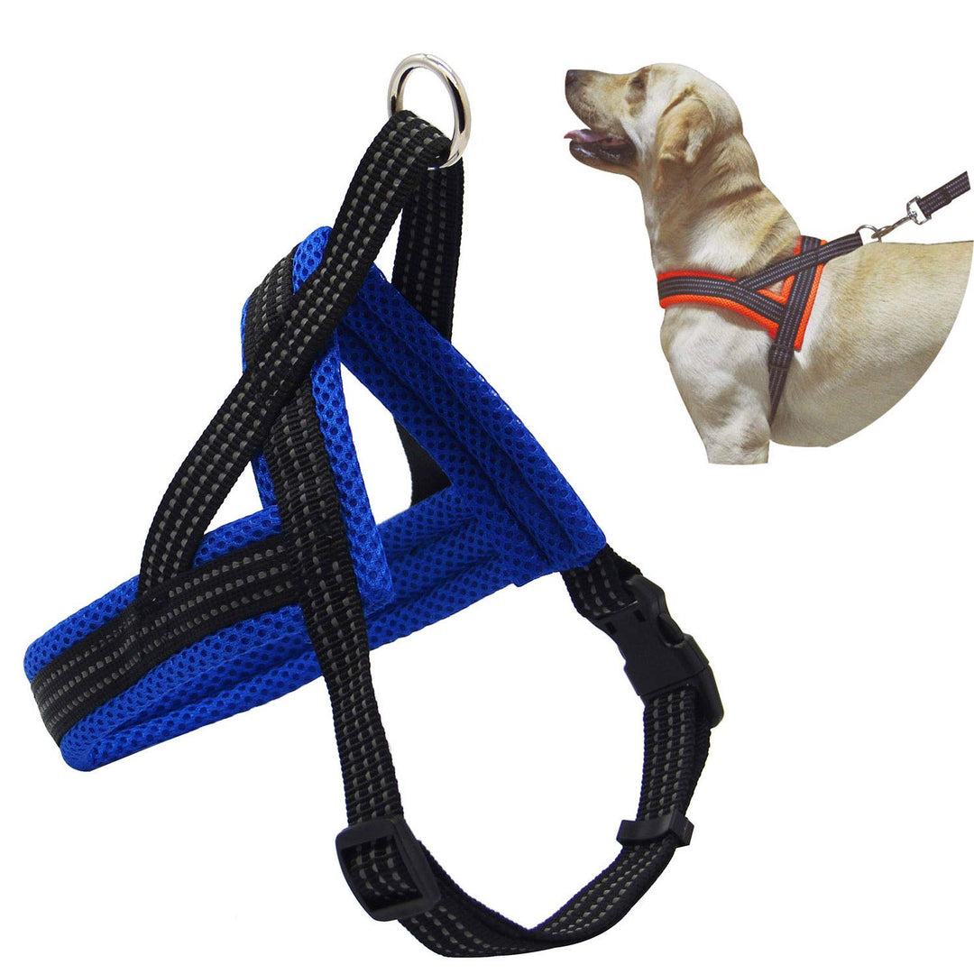 BPS® Hundegeschirr, verstellbar, 4 Grössen zur Auswahl für kleine und mittelgrosse Hunde XL blau, XL