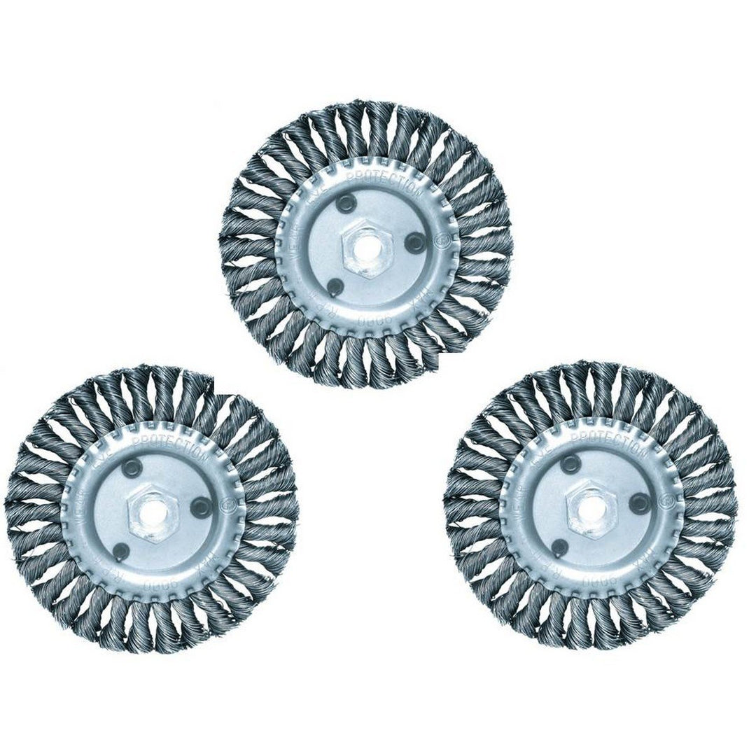 Proteco-Werkzeug® Set 3 St Rundbürste Drahtbürste Scheibenbürste gezopft 115 mm Stahldraht 0,50 mm G