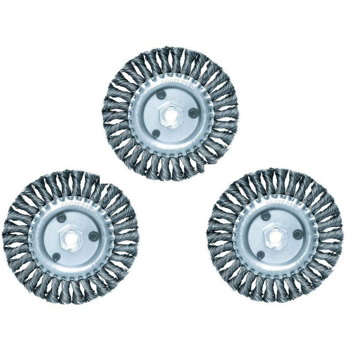 Proteco-Werkzeug® Set 3 St Rundbürste Drahtbürste Scheibenbürste gezopft 115 mm Stahldraht 0,50 mm G