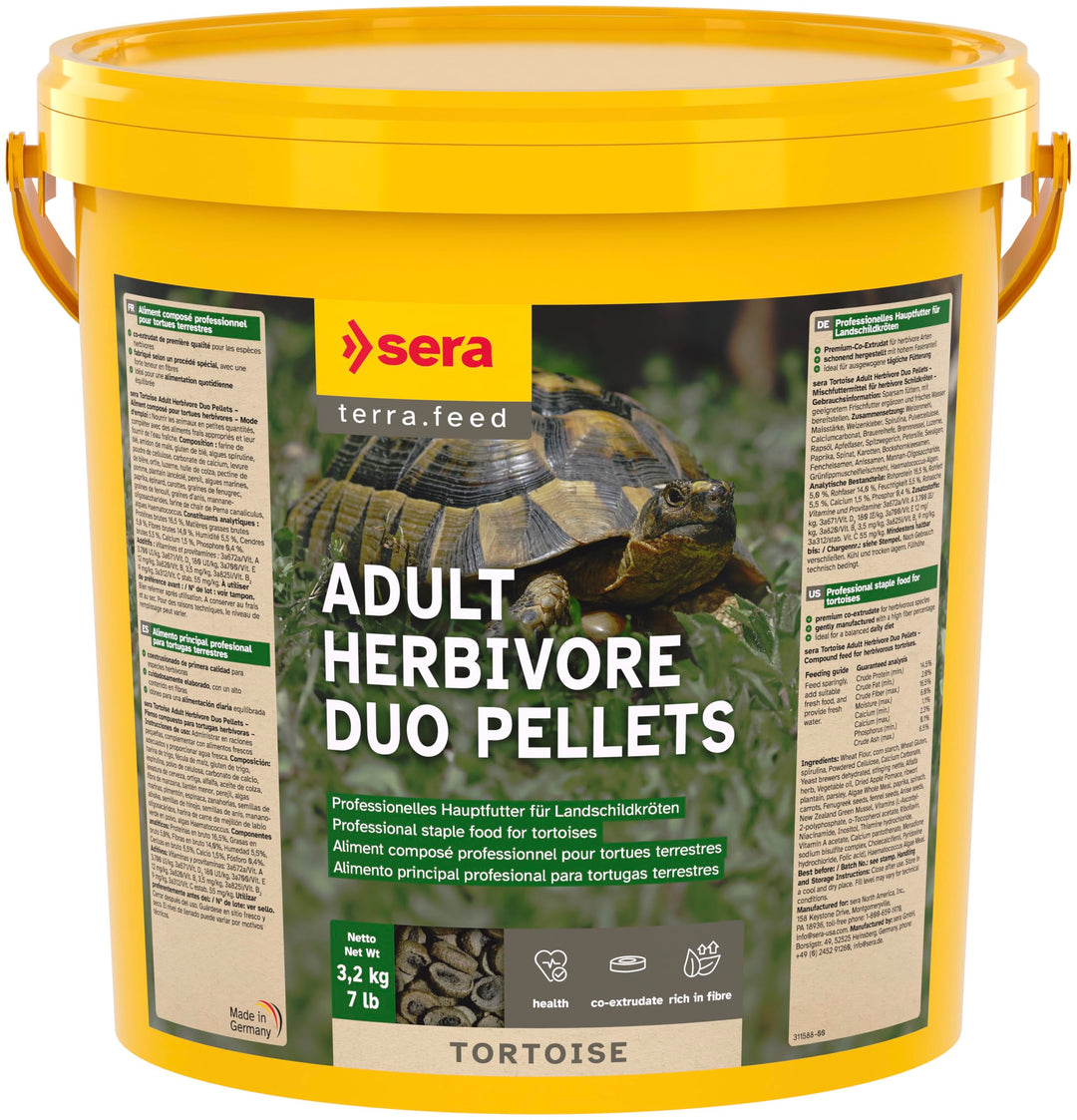 sera reptil Professional Herbivor Nature | 10 L (3,2 kg) für Landschildkröten & Leguane | Ohne Farb-