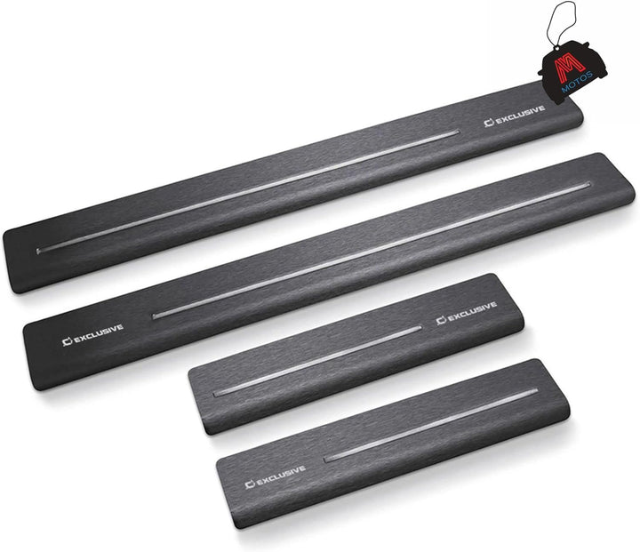 M MOTOS Satin Schwarz&Weiss Edelstahl-Einstiegsleisten für Nissan Qashqai J11 2014-2016 5 -türig. Er