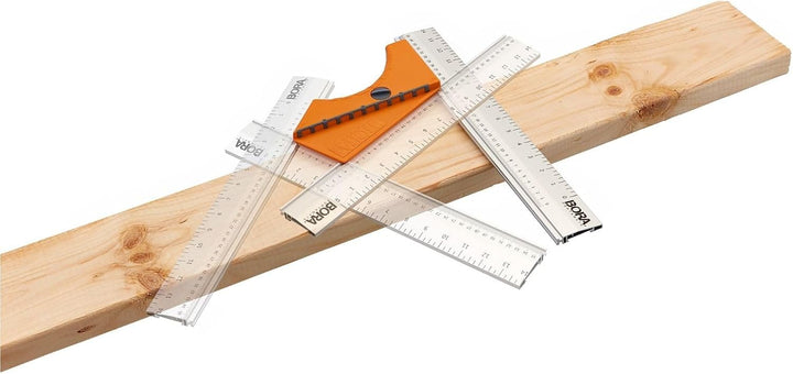 Bora QuickCut 530416 Kreissägeführung mit Schiene & Winkelunterstützung, All-in-One Holzbearbeitungs