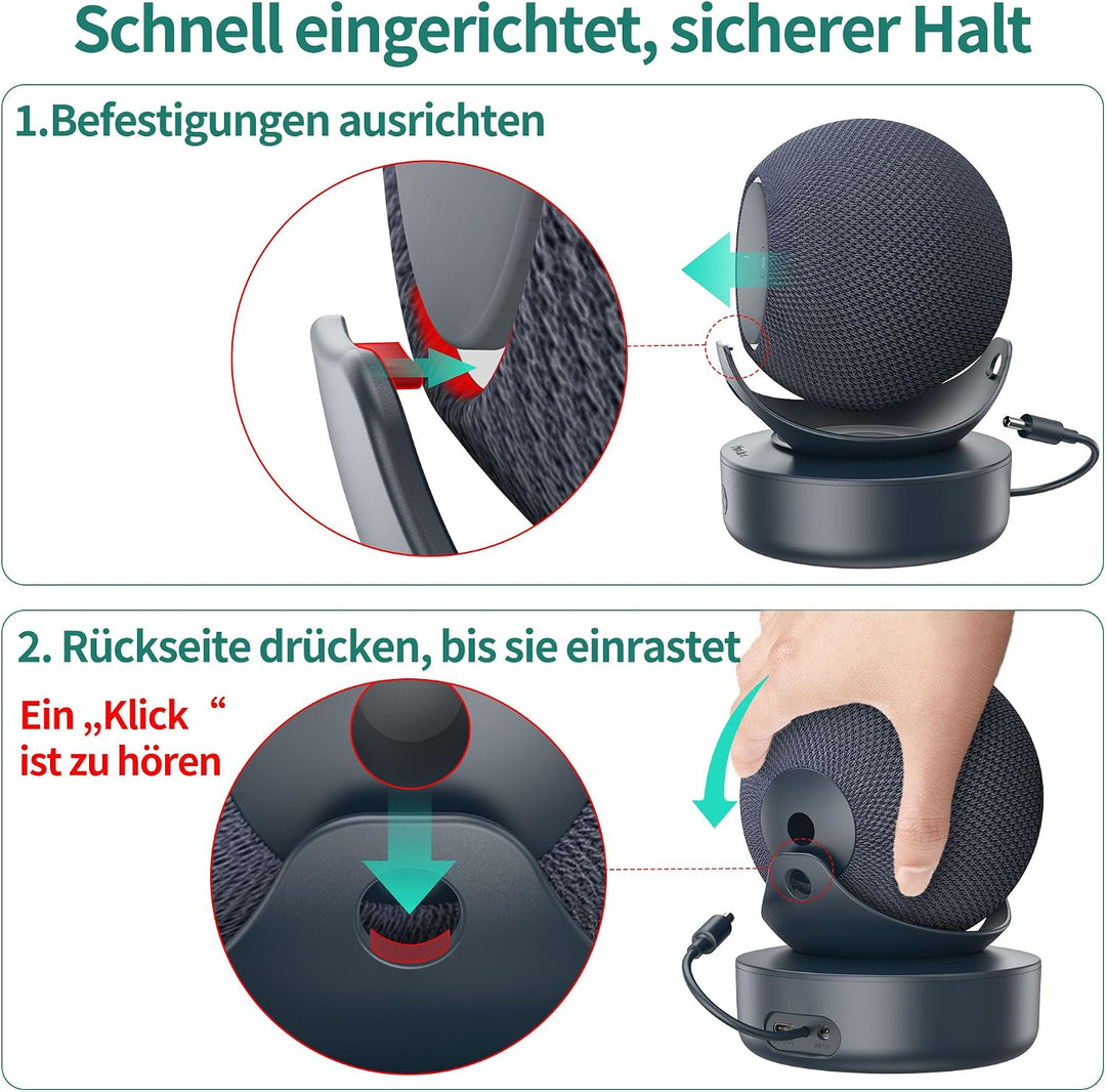 PlusAcc Akku Ladestation für Dot Max &amp; iPhone 15 Portable Station Graphit, Graphit