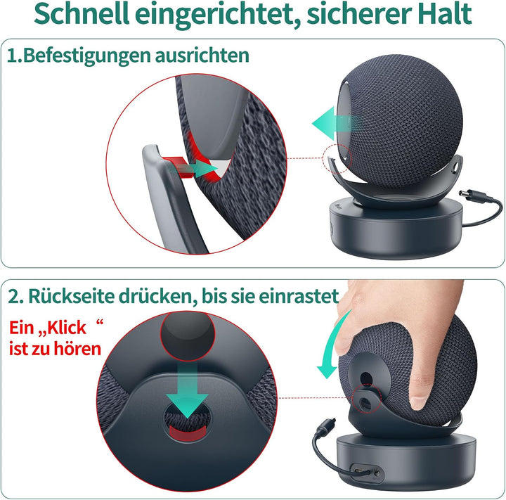 PlusAcc Akku Ladestation für Dot Max &amp; iPhone 15 Portable Station Graphit, Graphit