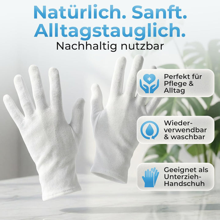 Dermatest: Sehr Gut - Lavamed® Baumwollhandschuhe - extra weiche Baumwoll-Handschuhe aus 100% Baumwo