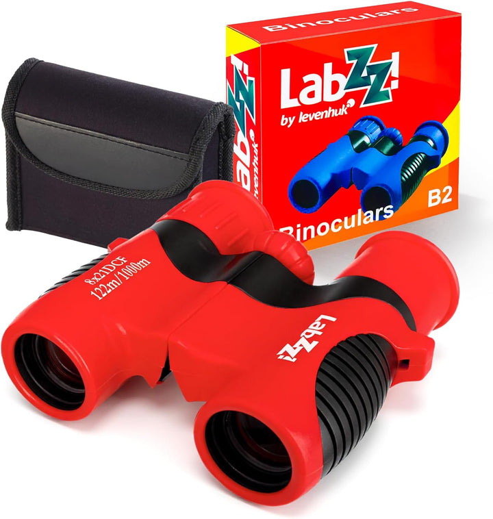 Levenhuk LabZZ B2 Red Berry Kompakt-Fernglas für Kinder, Farbe Rot, Red Berry