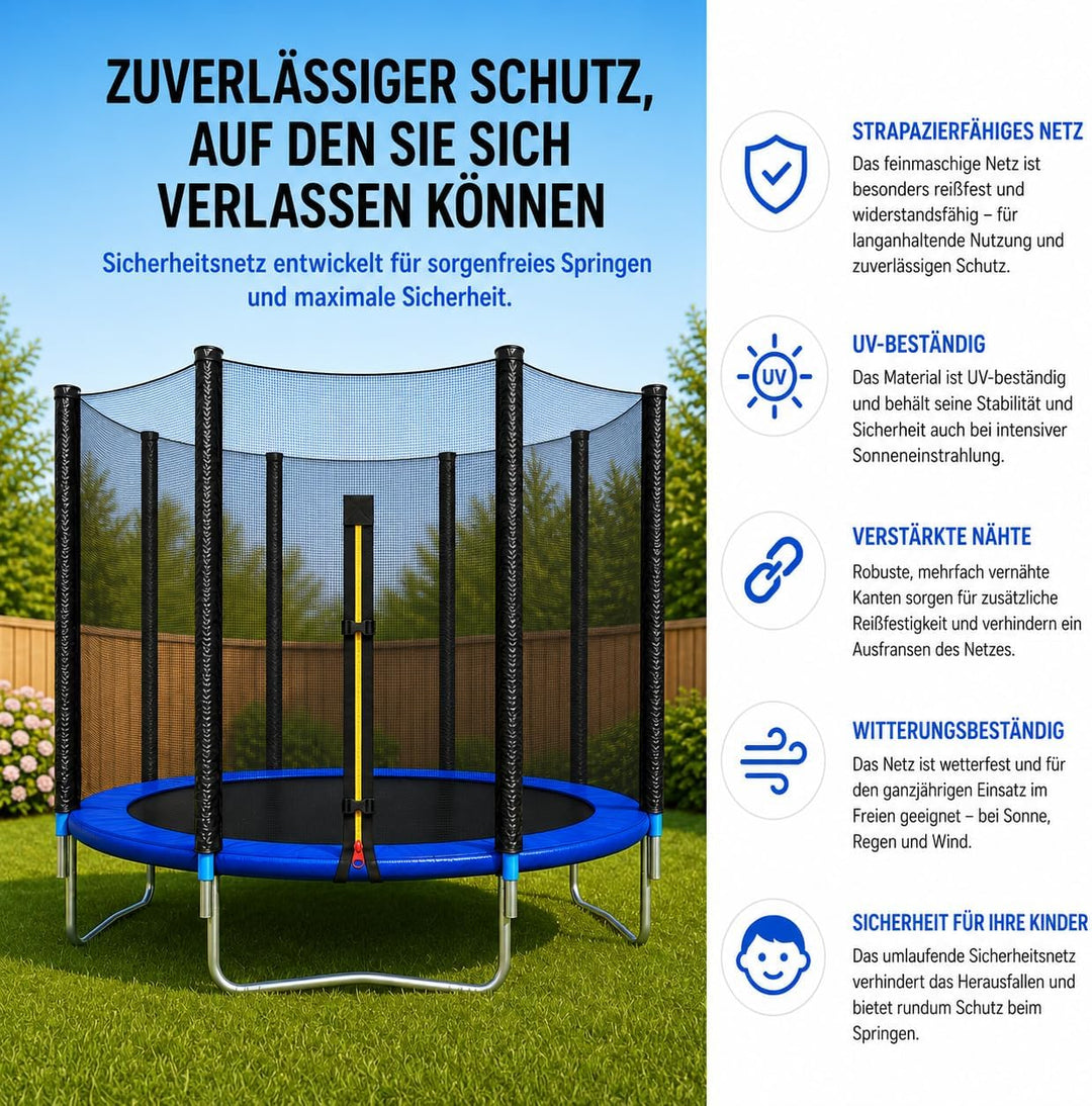 4myBaby Trampolin Ersatznetz Sicherheitsnetz Trampolinersatznetz Ø 244 305 366 cm 305 cm, 305 cm