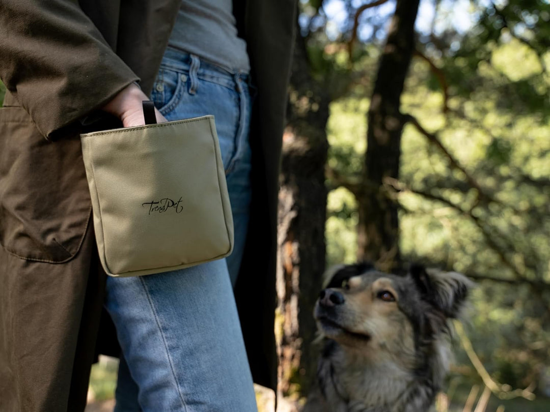 TrendPet Snaxx Leckerchenbeutel, Leckerlibeutel, Leckerlitasche für Hunde, in 3 Farben (Beige), Beig