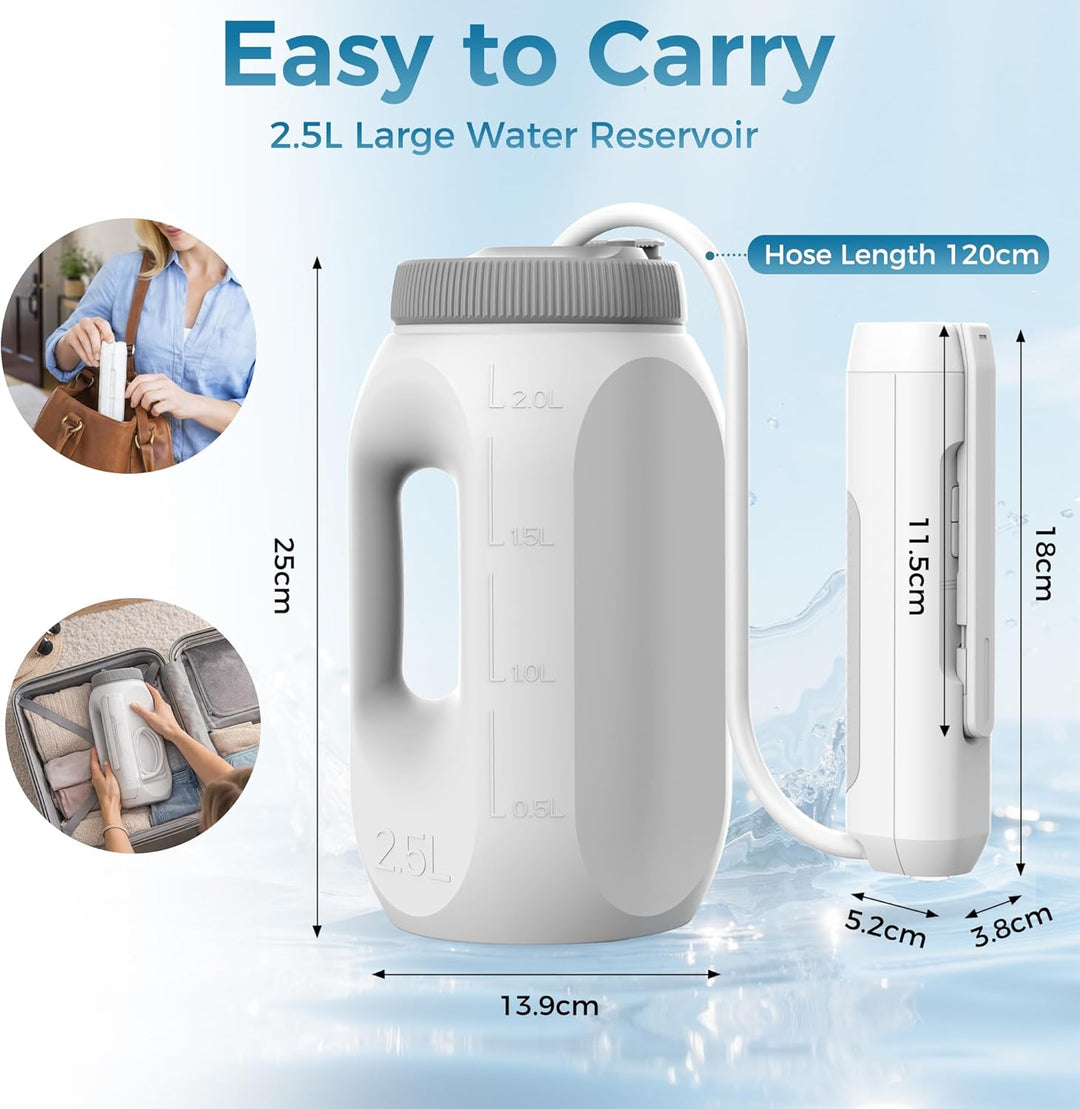 Bostar Elektrisches Bidet Reisebidet mit 2,5L Wassertank, 2 Modus 4 Druckstufen Tragbare Elektrische