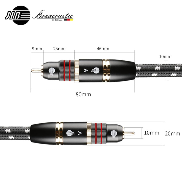BOAACOUSTIC JIB Hi-End-Audiophile Subwoofer Kabel -1.5m - 75 Ohm Cinch RCA S/PDIF Digital Audio Koax