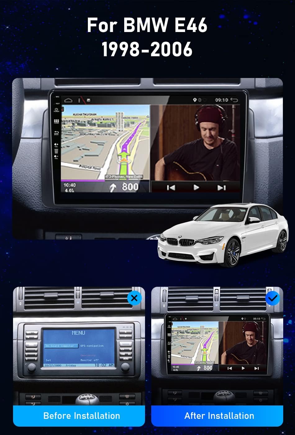 JOYX Android 12 Autoradio Passt für E46 / M3 / 3 Series (1998-2005) Navigation - Rückfahrkamera Canb
