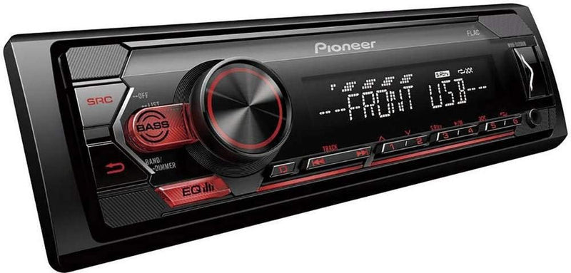 Pioneer MVH-S120UB | 1DIN Autoradio mit RDS | rot | halbe Einbautiefe | 4x50Watt | USB | MP3 | AUX-E