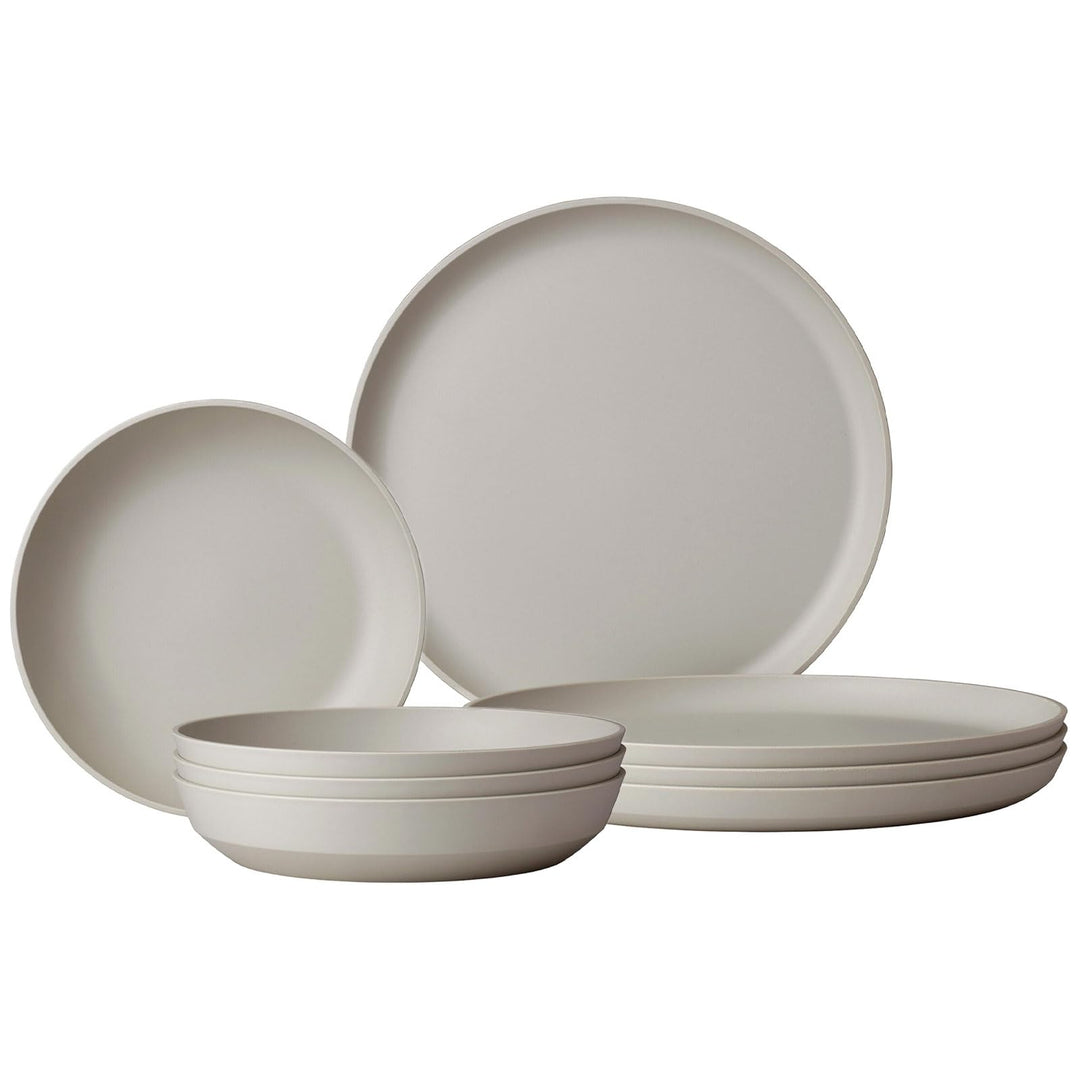 Mepal Tafel-Set 8-teilig Silueta Speiseteller (26 cm) und Suppenteller (21 cm) Outdoor-Geschirr für