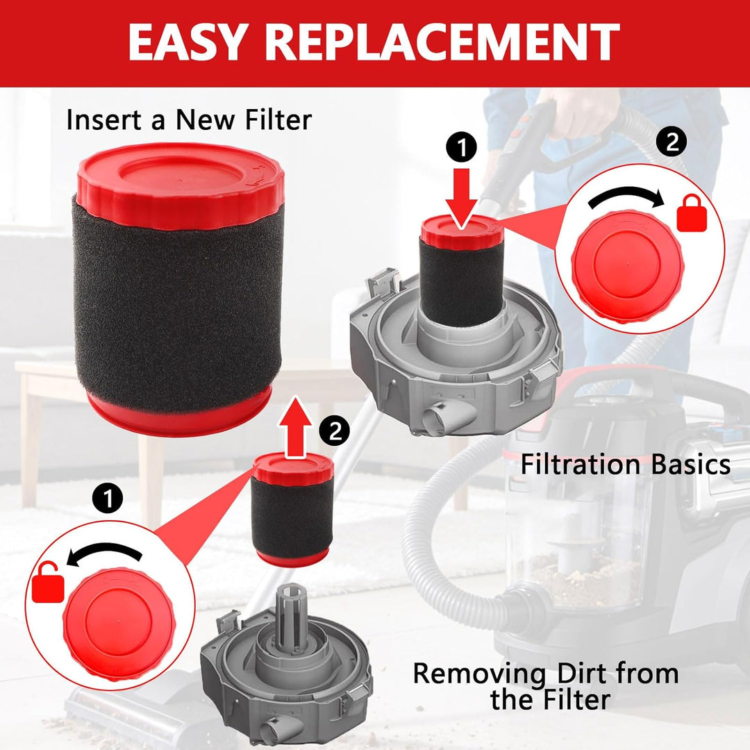 2 Stück Ersatzfilter passend für Bosch 18 V Nass-/Trockensauger für GAS18V-3/GAS18V-10L VF320H Profe