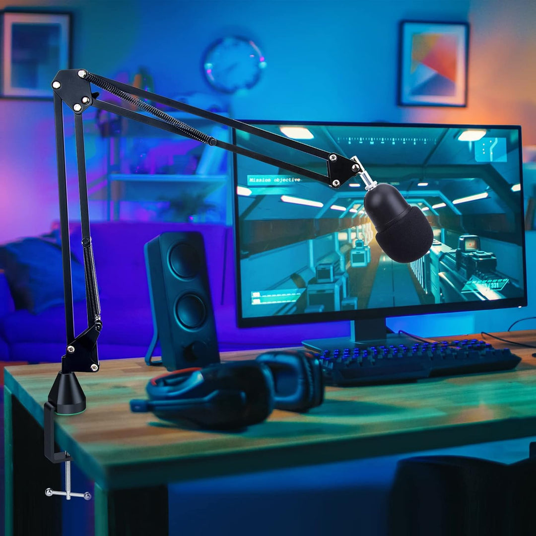 Razer Seiren Mini Mikrofonarm, Wandhalterung Boom Arm mit Mikrofonabdeckung, Schaumstoff und Tischha
