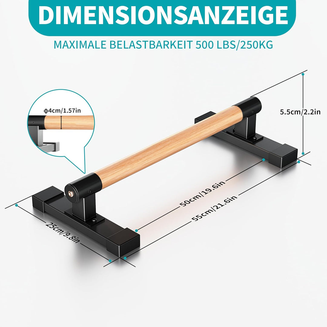 Parallettes Liegestützgriffe, Calisthenics-Liegestützstangen für Handstände und Krafttraining mit Bu