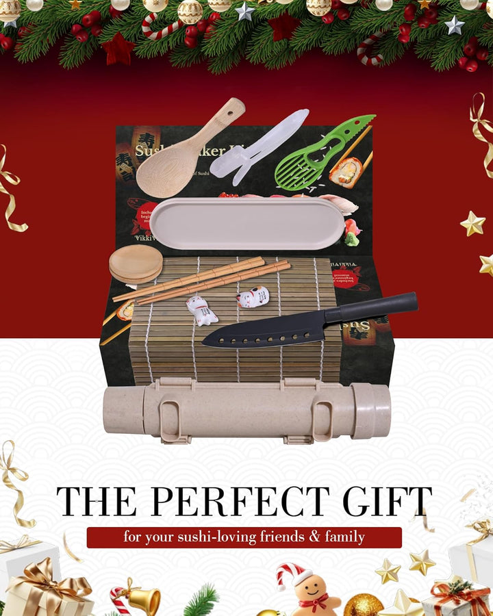 Vikkivikki Sushi Maker Set, Sushi Set für Anfänger, Komplett Kit zum Selber Machen mit Sushi Bazooka