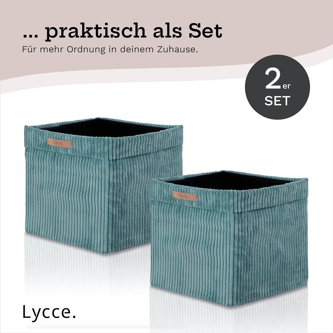 Kallax Boxen Cord 2er Set| Kallax Einsatz 33x33xH31cm | Aufbewahrungsbox mit waschbarem Cord-Bezug p