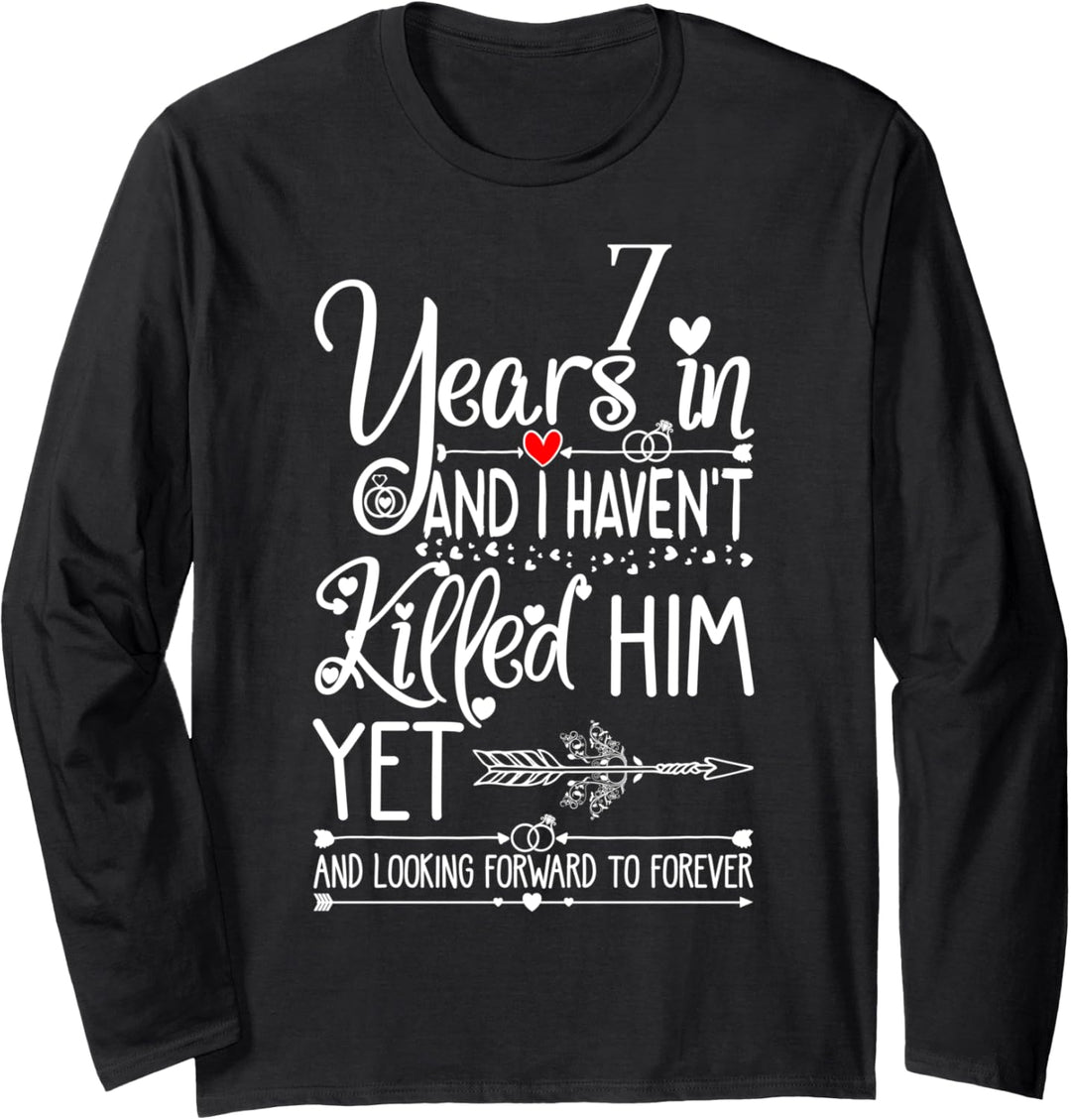 7th Wedding Anniversary for Her & Wife 7 Years of Marriage Langarmshirt