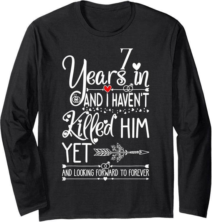 7th Wedding Anniversary for Her & Wife 7 Years of Marriage Langarmshirt