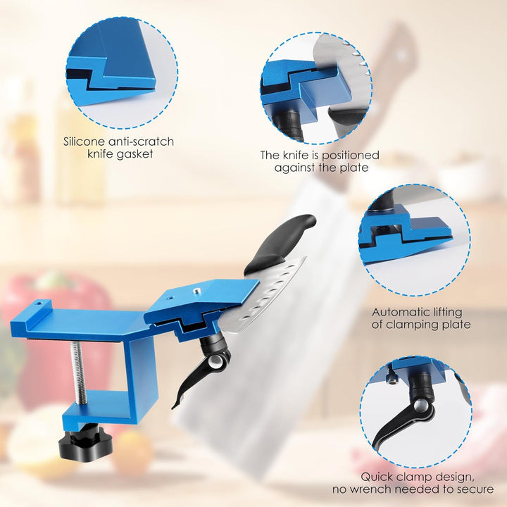 Professioneller manueller Messerschärfer, Schleifsystem mit festem Winkel, mit 4 Schleifsteinen + 4